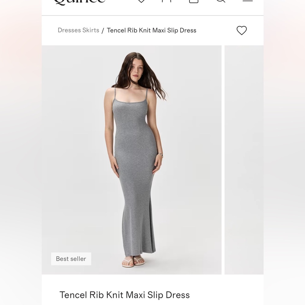 Quince Tencel Rib Knit Maxi Dress
